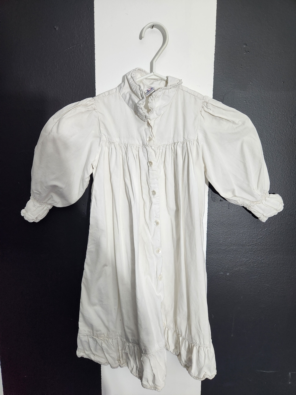 April Cornell Cream Puff-Sleeve White Dress